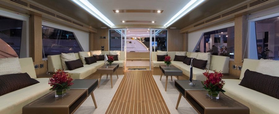 Luxury boat saloon