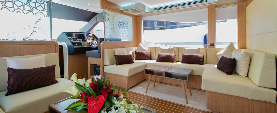Luxury boat forward saloon